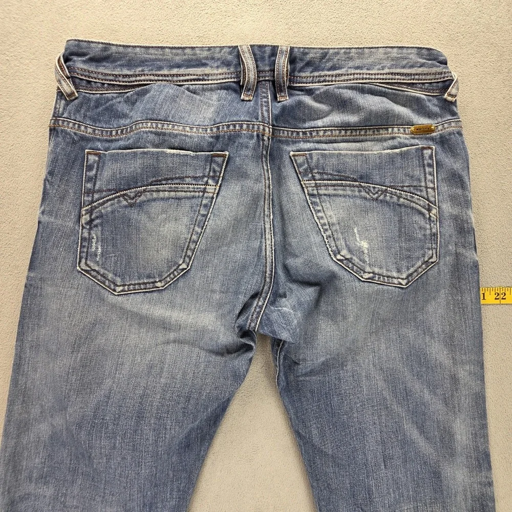 Diesel Jeans Mens 33x34 Blue Iakop Regular Slim Tapered Button Fly 0805Q